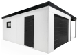 GARDEON® Garage mit Hörmann Garagentor, Fenster und Carport rechts